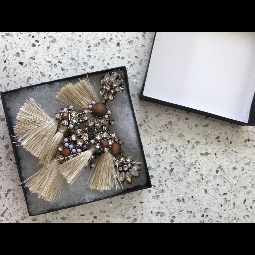 baublebar crystal tassel wood earring SOLD OUT